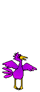 Purple bird rises