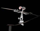 Mouse on tightrope