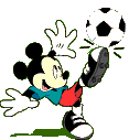 Mickey plays soccer