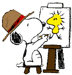 Snoopy draws