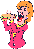 Woman eats sandwich
