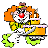 Clown with cake