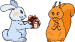 Rabbit with present