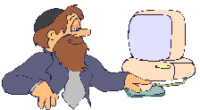 Rabbi on computer