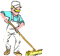 Man sweeps