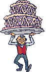 Waiter with cake