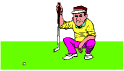 Golfer sits