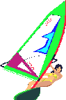 Man windsurfs