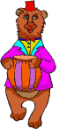 Bear with drums