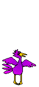 Purple bird rises