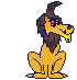 Lion sits