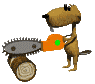 Beaver with saw