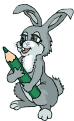 Rabbit with pencil