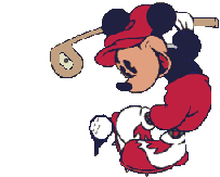 Mickey golfs