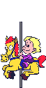Girl on carousel