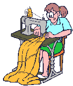 Woman sews