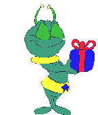 Alien with gift