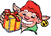 Elf with gift