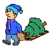 Boy with sled