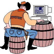 Cowboy on computer