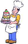 Chef with cake