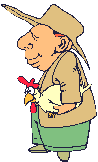 Farmer with chicken