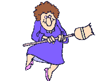 Woman with broom