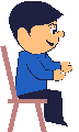 Boy sits